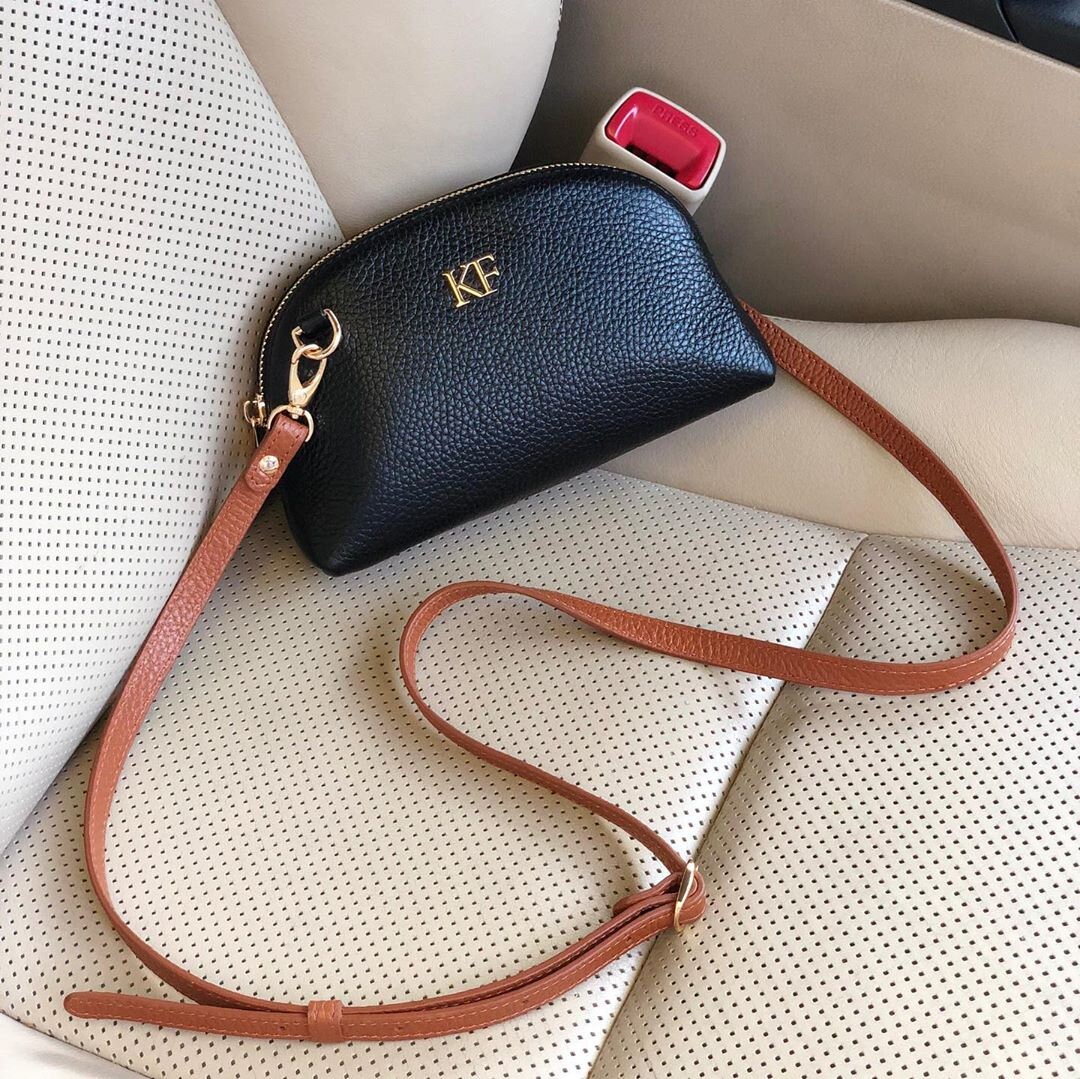 Leather Cross body Bag, Black Leather Shoulder Bag, Women's Leather Crossbody Bag, Leather bag KF-3756