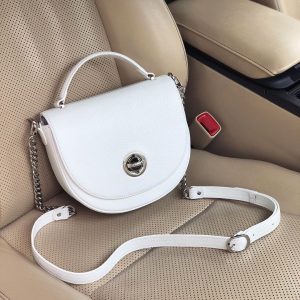 Leather Cross body Bag, White Leather Shoulder Bag, Women's Leather Crossbody Bag, Leather bag KF-3056