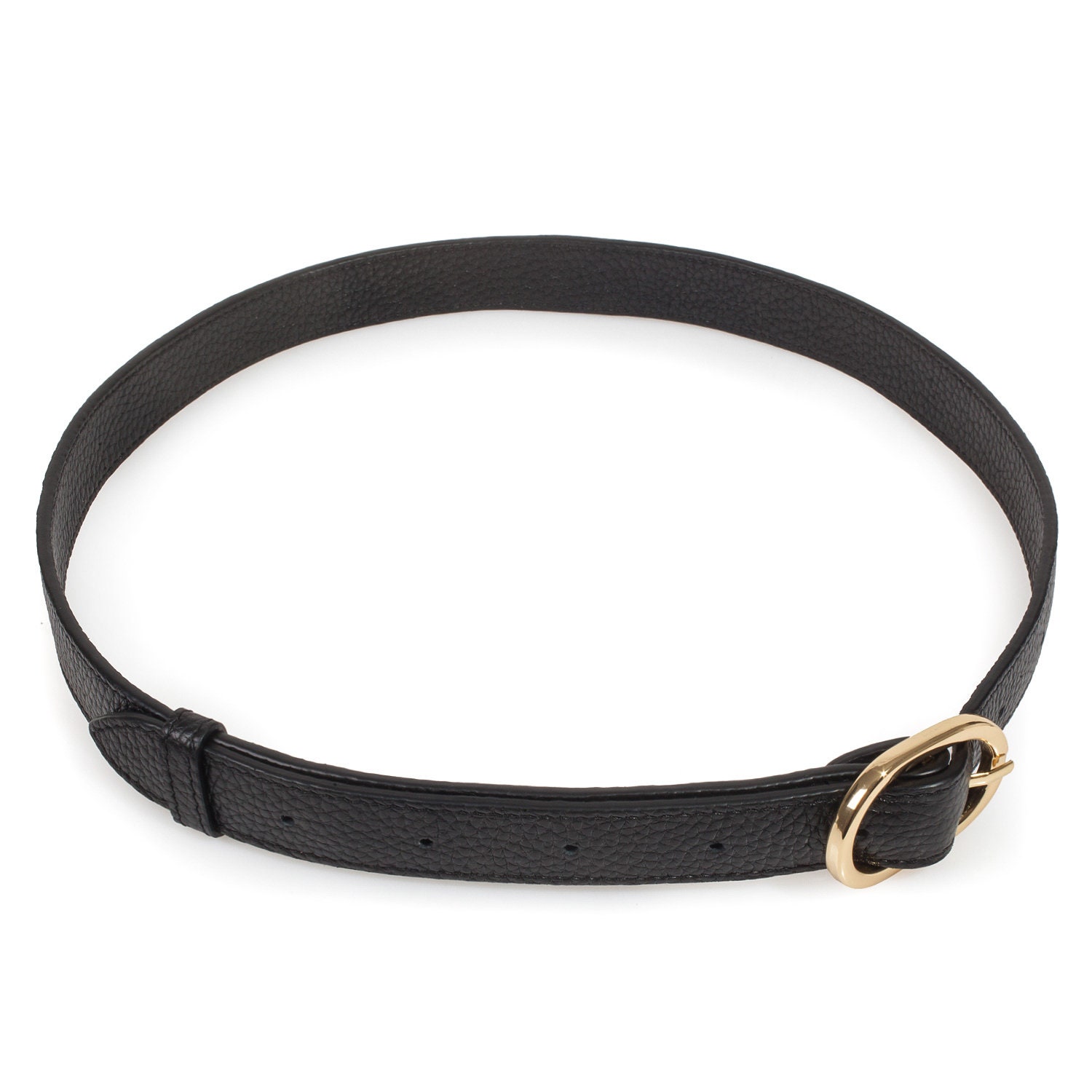 Womens leather belt, black leather belt for women KF-3782 - Image 2