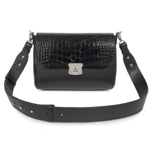 Leather Cross body Bag, Black Leather Shoulder Bag, Women's Leather Crossbody Bag, Leather bag KF-3801