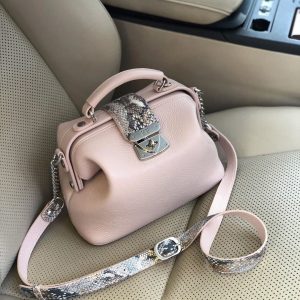 Leather doctor bag for women, Beige (nude) Leather Shoulder Bag, Women's Leather doctor bag, Leather bag KF-3591
