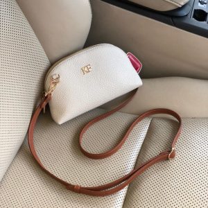 Leather Cross body Bag, Beige Leather Shoulder Bag, Women's Leather Crossbody Bag, Leather bag KF-3751