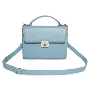 Leather Cross body Bag, Blue Leather Shoulder Bag, Women's Leather Crossbody Bag, Leather bag KF-3692