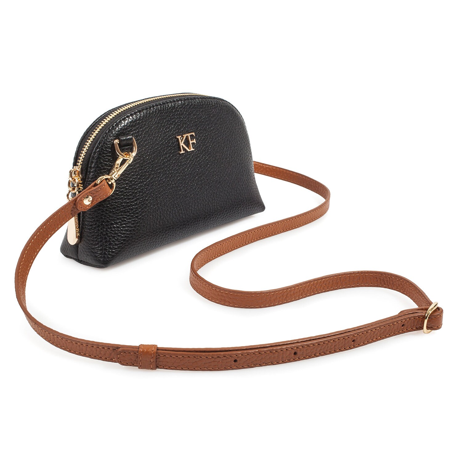 Leather Cross body Bag, Black Leather Shoulder Bag, Women's Leather Crossbody Bag, Leather bag KF-3756 - Image 2