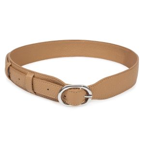 Womens leather belt, beige leather belt for women KF-3750