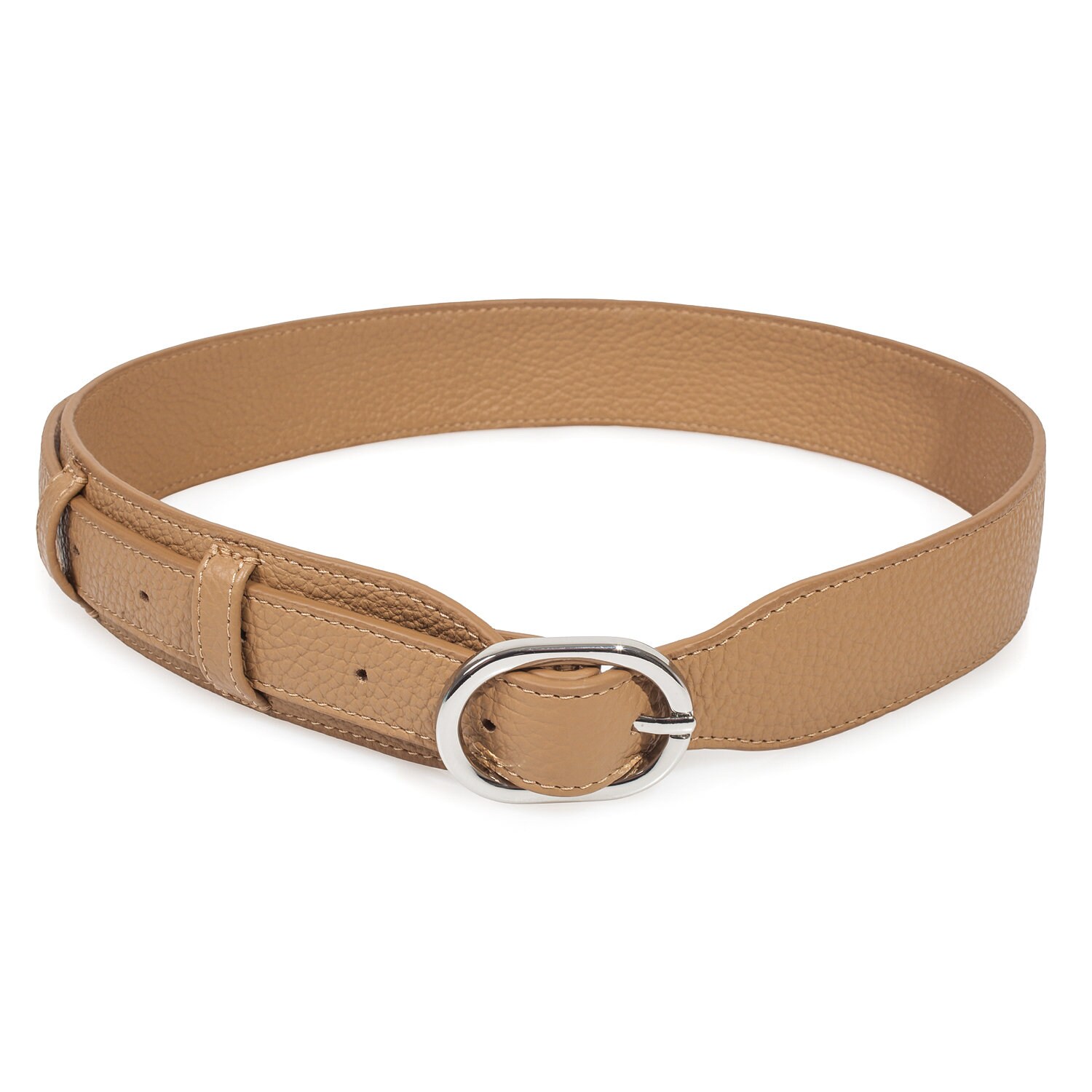 Womens leather belt, beige leather belt for women KF-3750