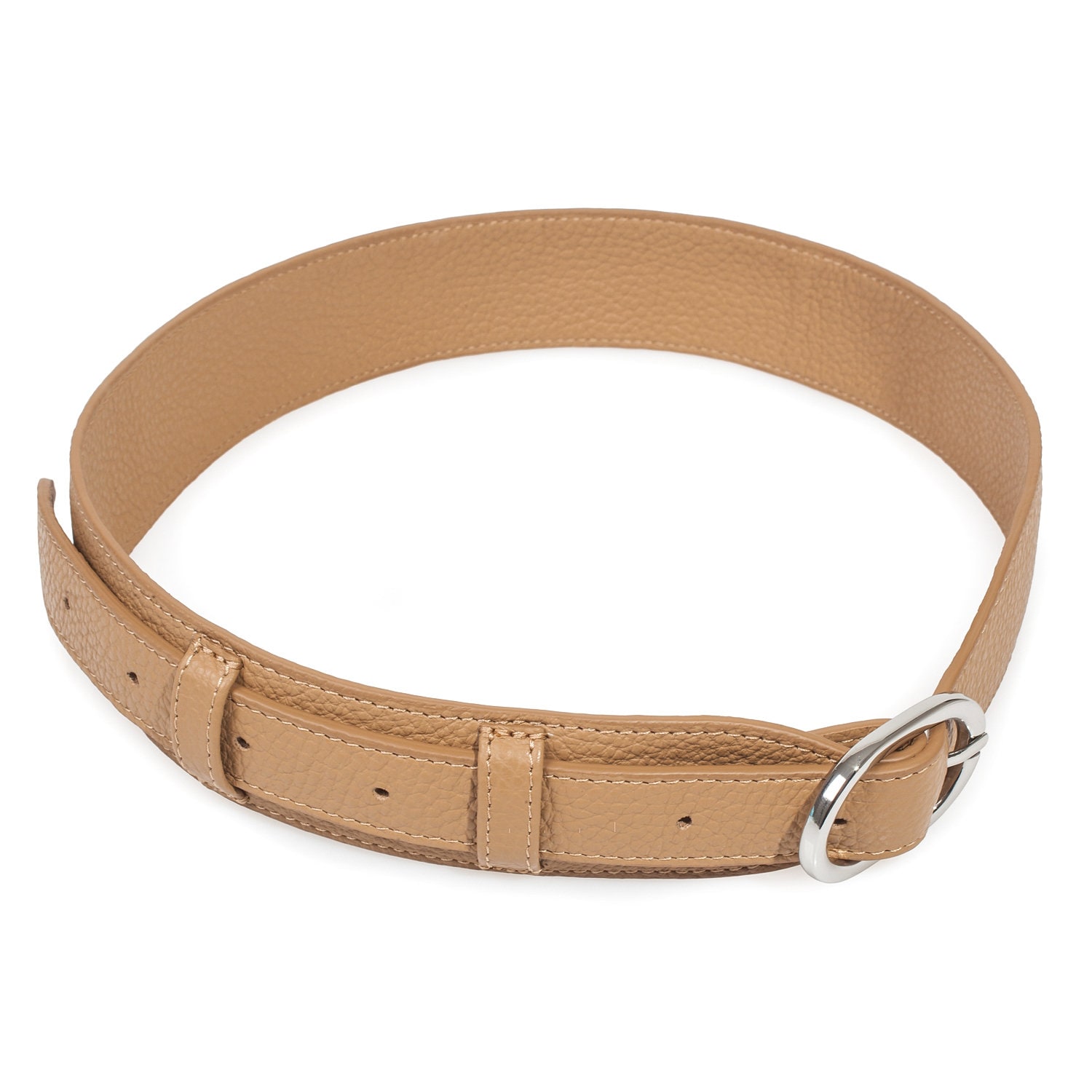 Womens leather belt, beige leather belt for women KF-3750 - Image 2