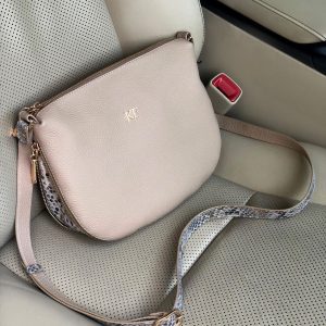 Leather Cross body Bag, Beige Leather Shoulder Bag, Women's Leather Crossbody Bag, Leather bag KF-3746