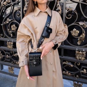 Leather Cross body Bag, Black Leather Shoulder Bag, Women's Leather Crossbody Bag, Leather bag KF-3836