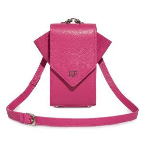 Leather Cross body Bag, Fuchsia Leather Shoulder Bag, Women's Leather Crossbody Bag, Leather bag KF-3613
