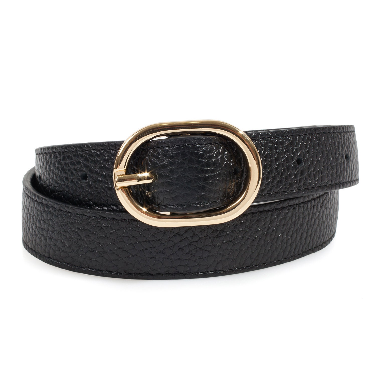 Womens leather belt, black leather belt for women KF-3782 - Image 5