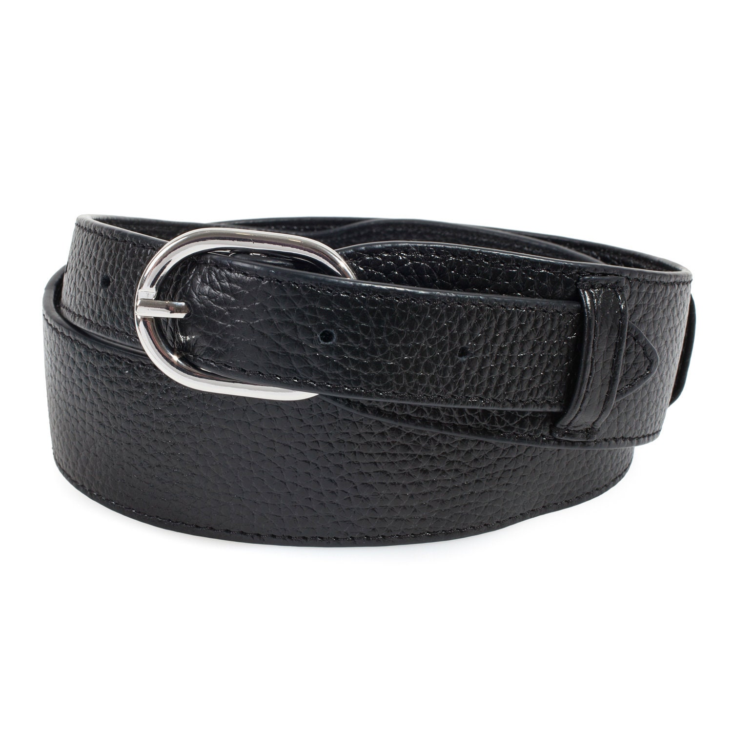 Womens leather belt, black leather belt for women KF-3890 - Image 4