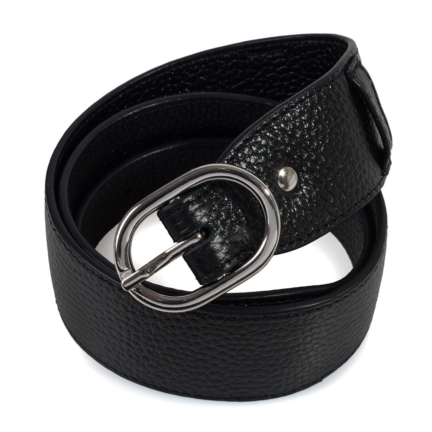 Womens leather belt, black leather belt for women KF-3890 - Image 3