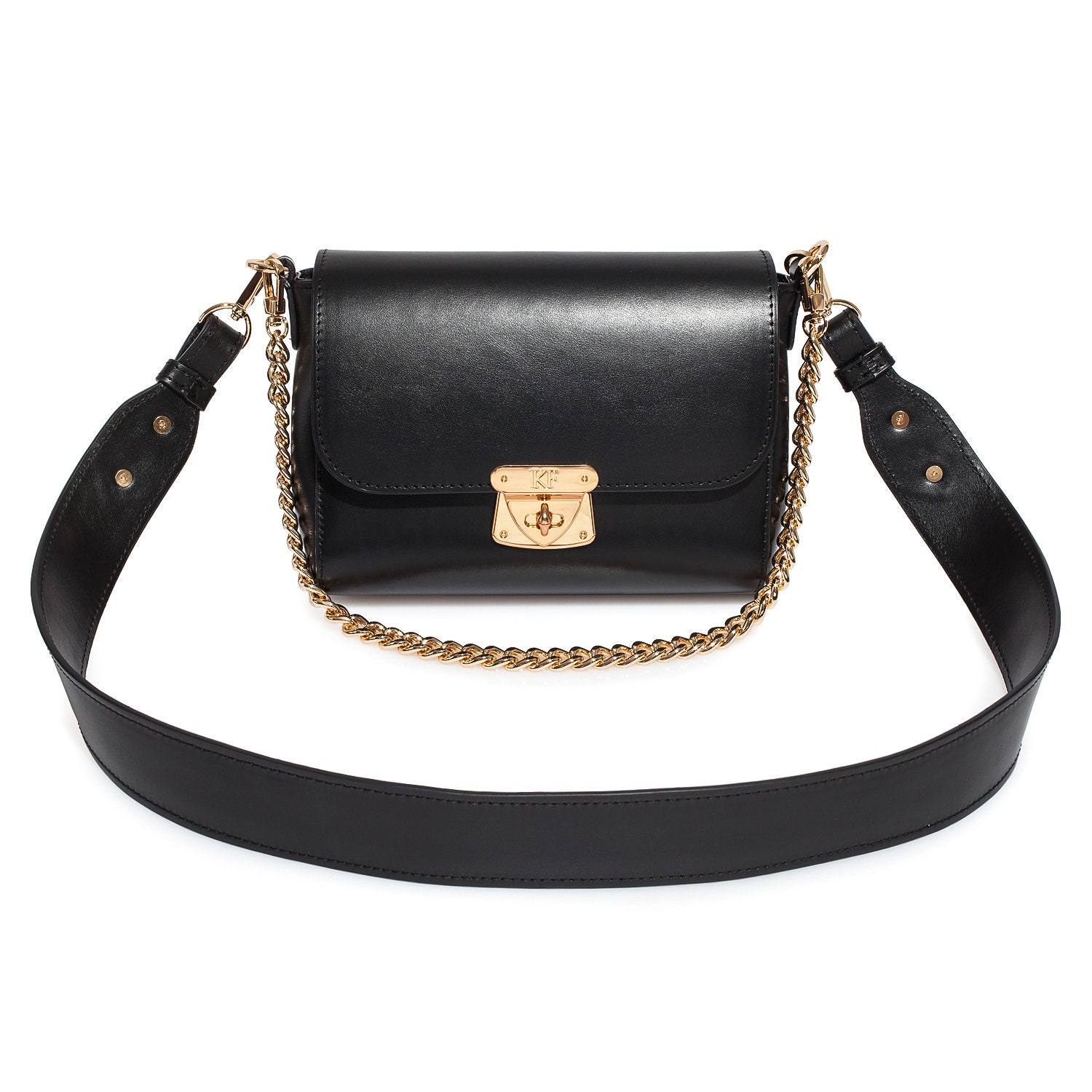 Leather Cross body Bag, Black Leather Shoulder Bag, Women's Leather Crossbody Bag, Leather bag KF-3927