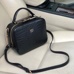 Leather Cross body Bag, Black Leather Shoulder Bag, Women's Leather Crossbody Bag, Leather bag KF-3920