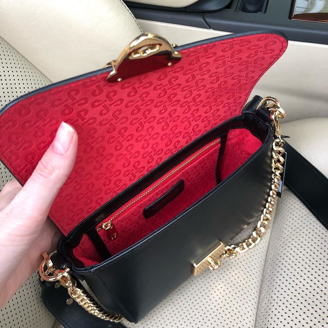 Leather Cross body Bag, Black Leather Shoulder Bag, Women's Leather Crossbody Bag, Leather bag KF-3927 - Image 7