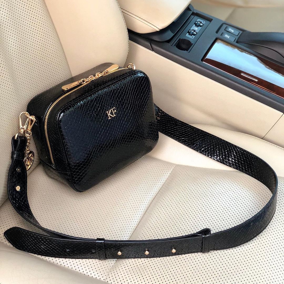 Leather Cross body Bag, Black Leather Shoulder Bag, Women's Leather Crossbody Bag, Leather bag KF-3974