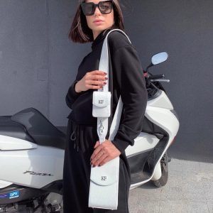 Leather Cross body Bag, White Leather Shoulder Bag, Women's Leather Crossbody Bag, Leather bag KF-3912