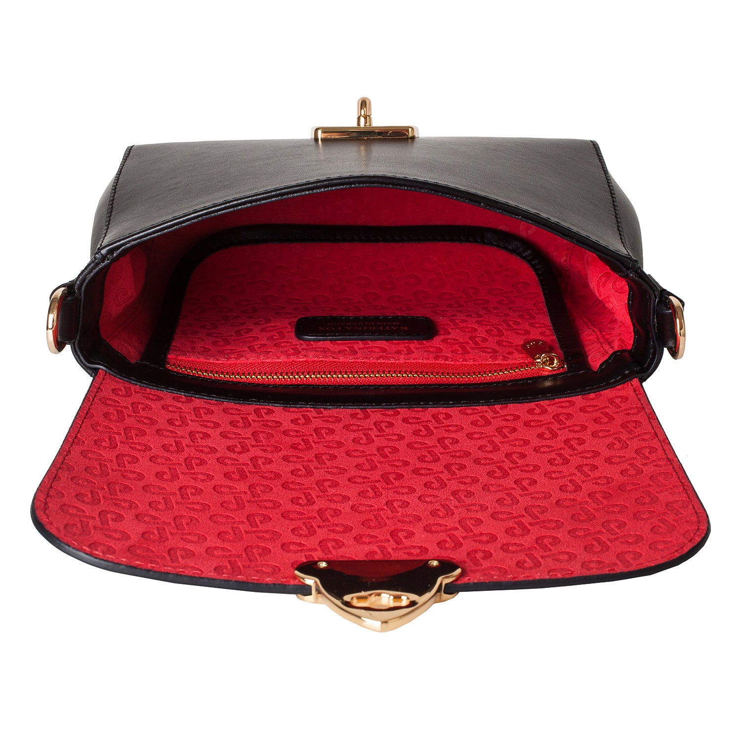 Leather Cross body Bag, Black Leather Shoulder Bag, Women's Leather Crossbody Bag, Leather bag KF-3927 - Image 5