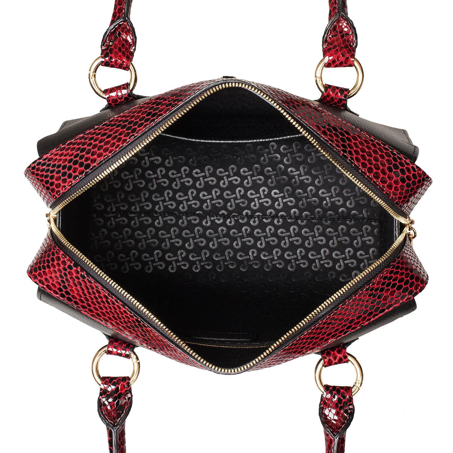 Leather Top Handle Bag, Black Leather Handbag Top Handle, Women's Leather Bag KF-3939 - Image 5