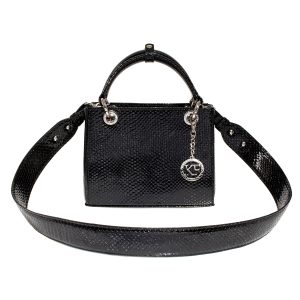 Leather Top Handle Bag, Black Leather Handbag Top Handle, Women's Leather Bag KF-4016