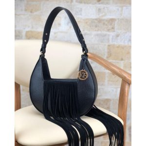 Leather Shoulder Bag, Black Leather Shoulder Bag, Leather bag KF-4053