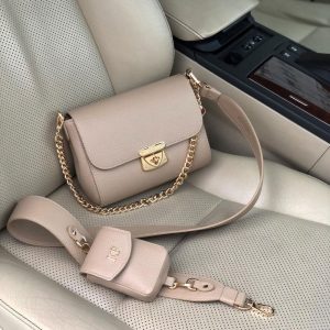 Leather Cross body Bag, Beige Leather Shoulder Bag, Women's Leather Crossbody Bag, Leather bag KF-4007