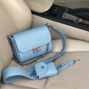 Leather Cross body Bag, blue Leather Shoulder Bag, Women's Leather Crossbody Bag, Leather bag KF-4128