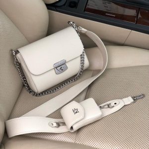 Leather Cross body Bag, Light beige Leather Shoulder Bag, Women's Leather Crossbody Bag, Leather bag KF-4000