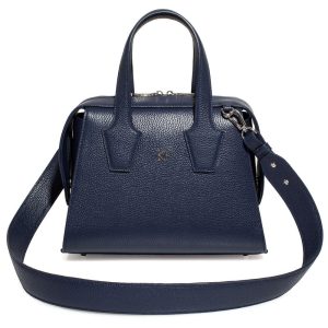 Leather Top Handle Bag,Nevy blue Leather Handbag Top Handle, Women's Leather Bag KF-4175
