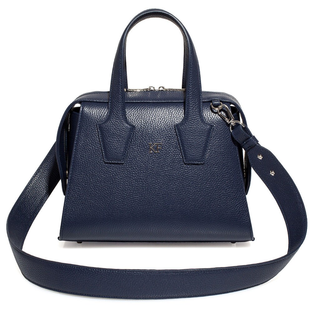 Leather Top Handle Bag,Nevy blue Leather Handbag Top Handle, Women's Leather Bag KF-4175