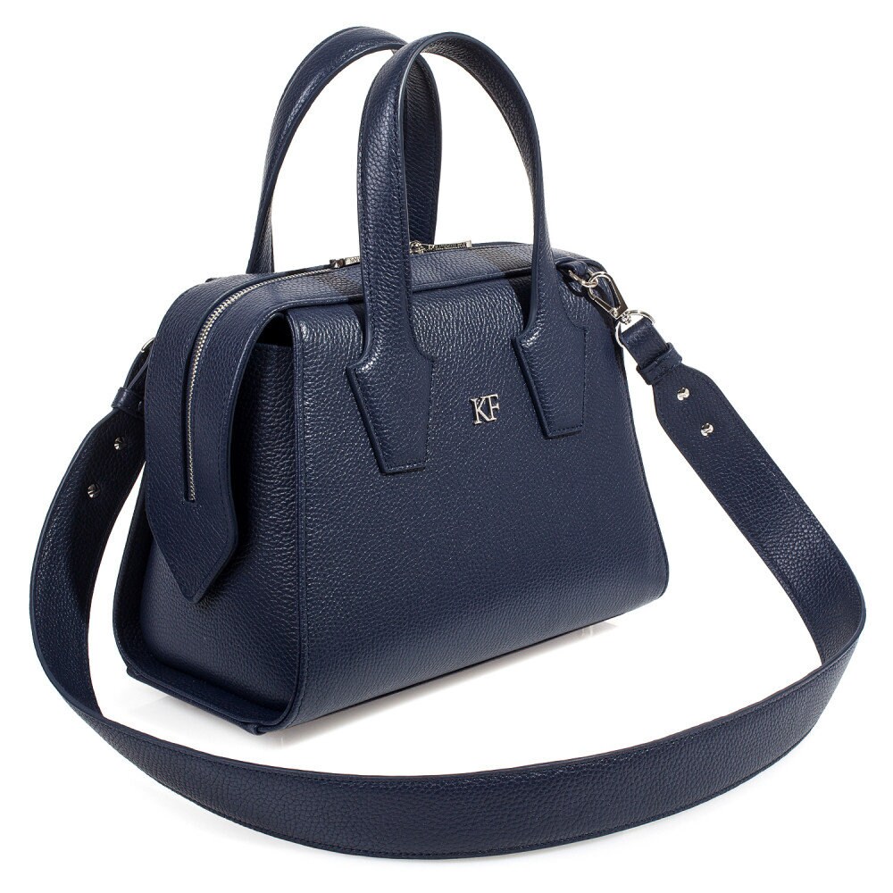 Leather Top Handle Bag,Nevy blue Leather Handbag Top Handle, Women's Leather Bag KF-4175 - Image 2