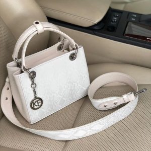Leather Top Handle Bag, Light beige Leather Handbag Top Handle, Women's Leather Bag KF-4301