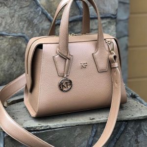 Leather Top Handle Bag, Tan Leather Handbag Top Handle, Women's Leather Bag KF-4204