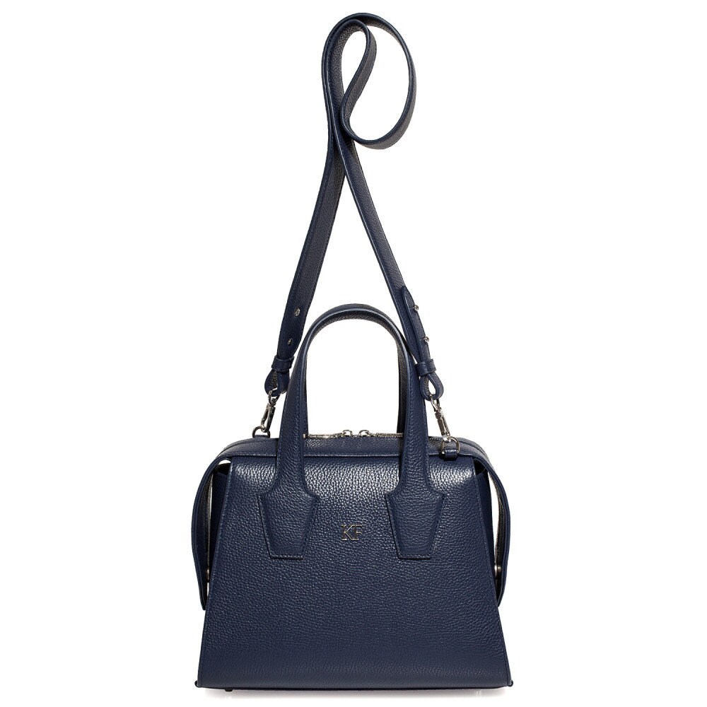 Leather Top Handle Bag,Nevy blue Leather Handbag Top Handle, Women's Leather Bag KF-4175 - Image 3