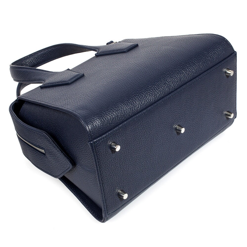 Leather Top Handle Bag,Nevy blue Leather Handbag Top Handle, Women's Leather Bag KF-4175 - Image 5