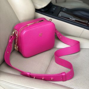 Leather Cross body Bag, Pink Leather Shoulder Bag, Women's Leather Crossbody Bag, Leather bag KF-4355