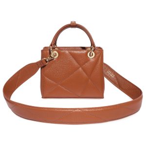 Leather Top Handle Bag, Ginger Leather Handbag Top Handle, Women's Leather Bag KF-4480