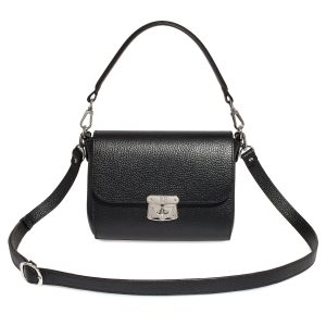 Leather Top Handle Bag, Leather Crossbody Bag, Black Leather Shoulder Bag, Women's Leather Cross body Bag, Leather bag KF-4422