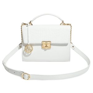 Leather Cross body Bag, White Leather Shoulder Bag, Women's Leather Crossbody Bag, Leather bag KF-4273