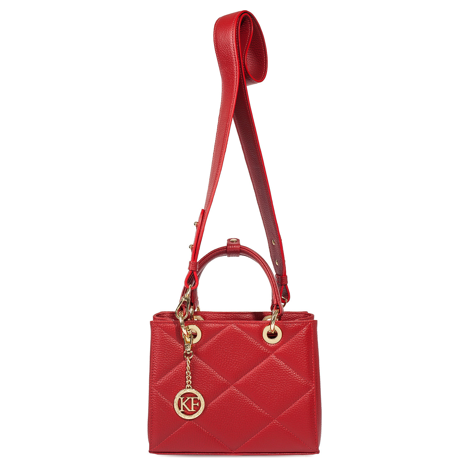 Leather Top Handle Bag, Red Leather Handbag Top Handle, Women's Leather Bag KF-4508 - Image 4