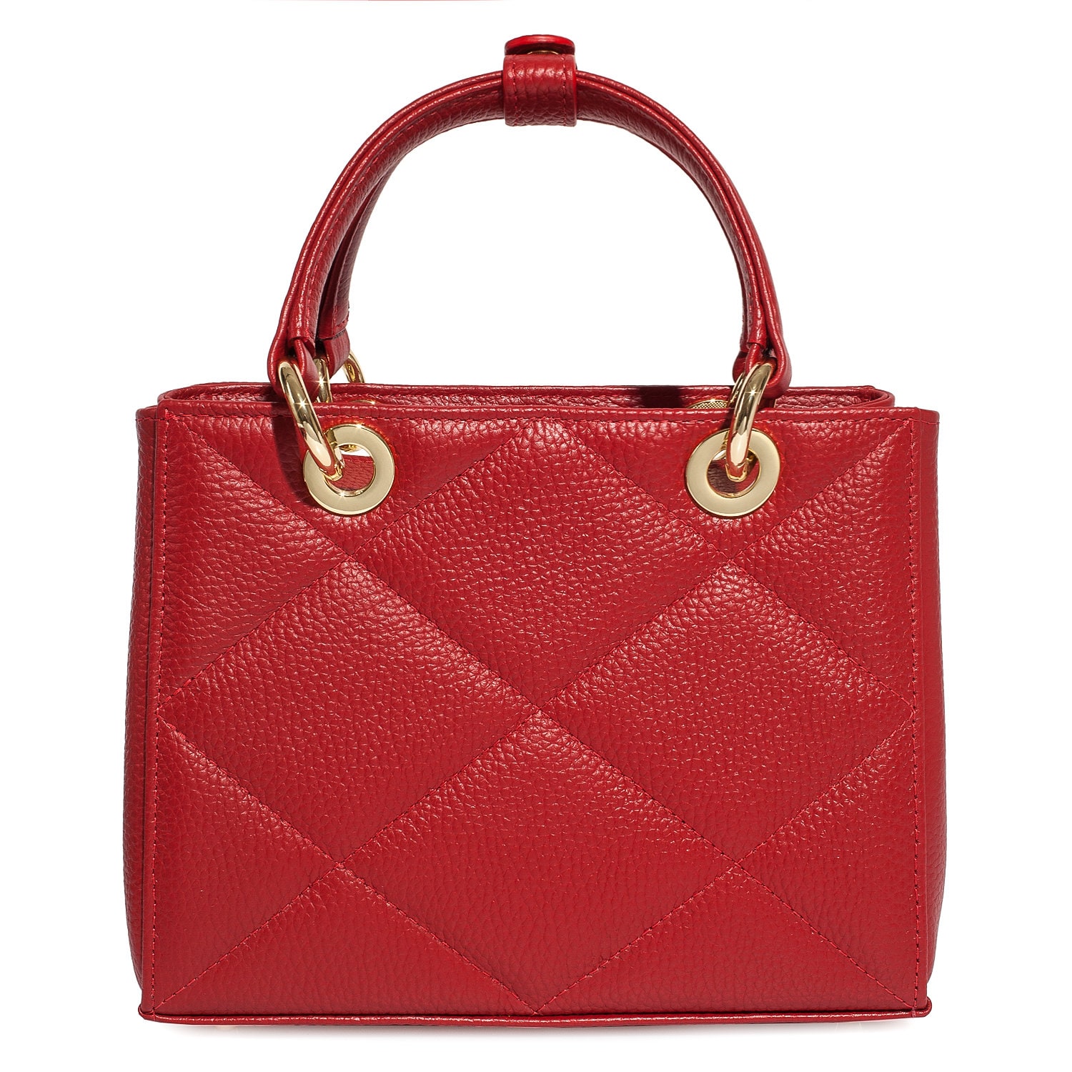 Leather Top Handle Bag, Red Leather Handbag Top Handle, Women's Leather Bag KF-4508 - Image 6