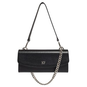 Black Leather Shoulder Bag, Leather Clutch, Leather bag KF-4514