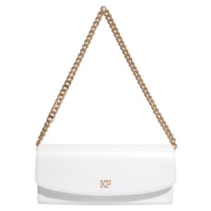 Leather Clutch, Leather Clutch Bag Purse, White Leather Clutch KF-4343