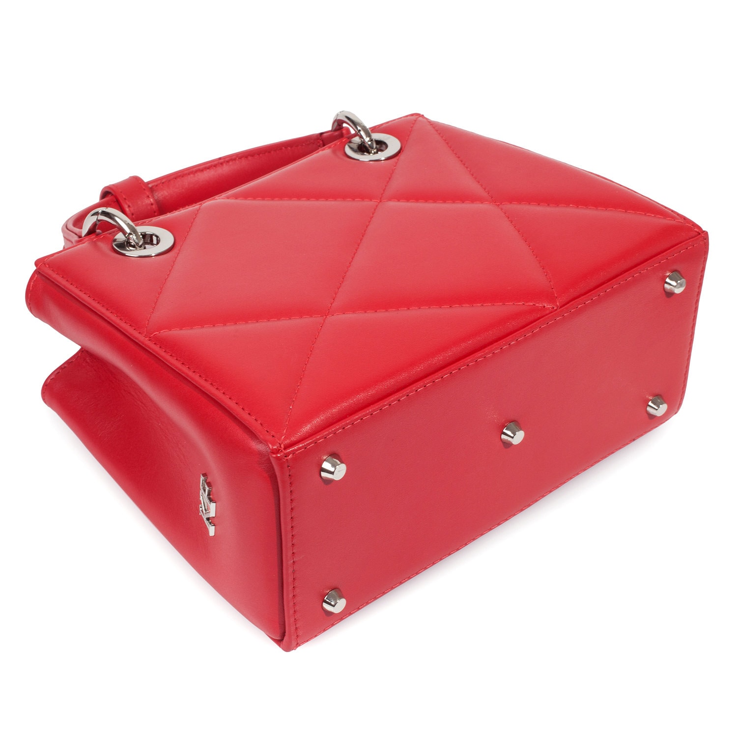 Leather Top Handle Bag, Red Leather Handbag Top Handle, Women's Leather Bag KF-4827 - Image 5