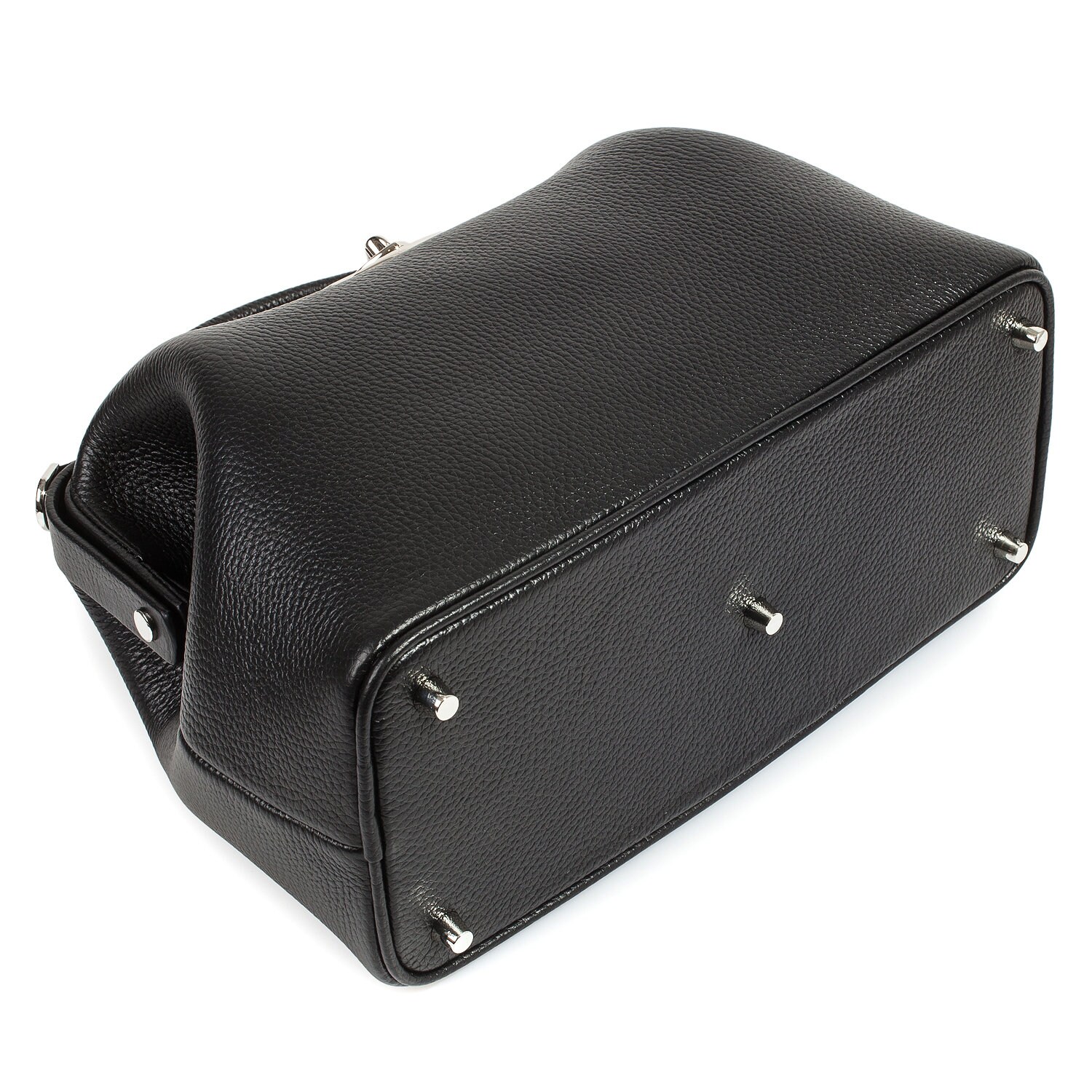 Leather doctor bag for women, Black Leather Handbag Top Handle, Women's Leather doctor Bag, KF-3943 - Image 4