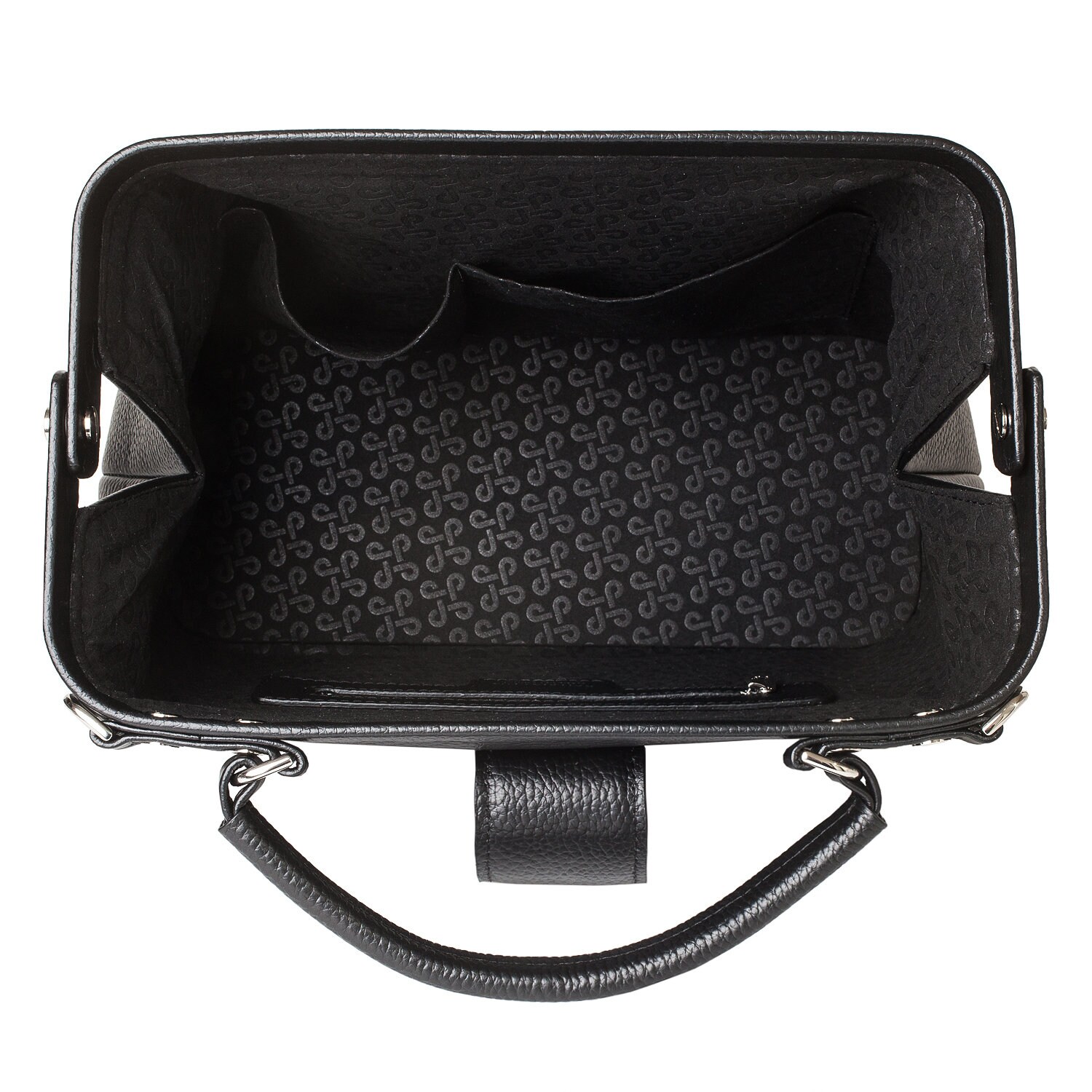 Leather doctor bag for women, Black Leather Handbag Top Handle, Women's Leather doctor Bag, KF-3943 - Image 6