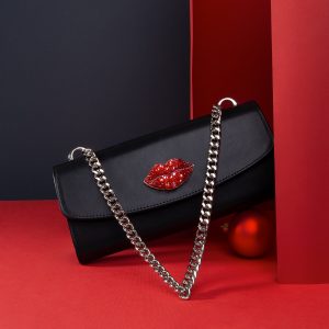 Leather Clutch, Leather Clutch Bag Purse, Black Leather Clutch KF-4831