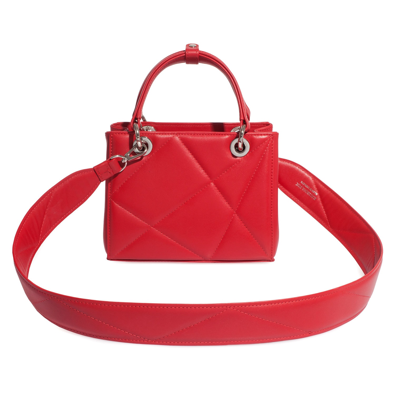 Leather Top Handle Bag, Red Leather Handbag Top Handle, Women's Leather Bag KF-4827 - Image 2