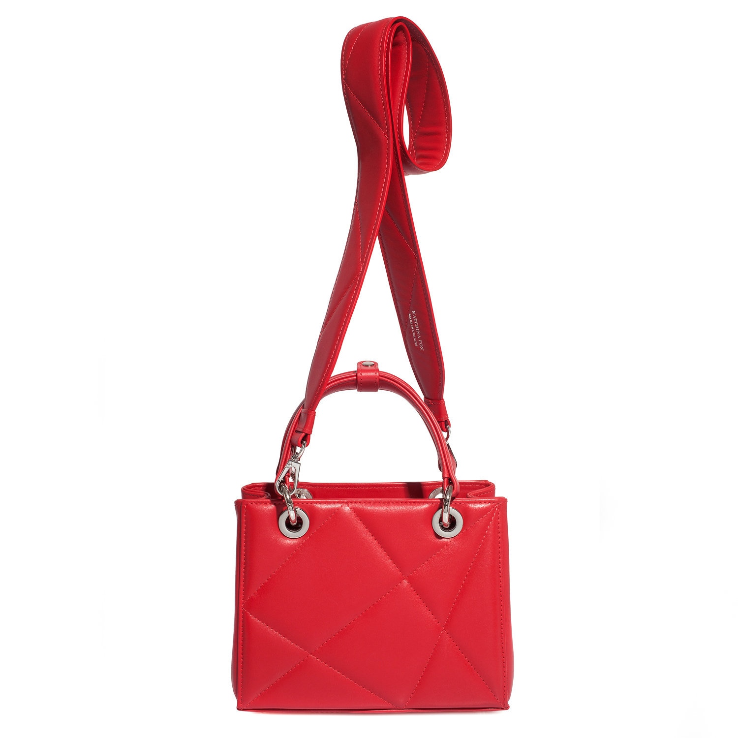 Leather Top Handle Bag, Red Leather Handbag Top Handle, Women's Leather Bag KF-4827 - Image 7